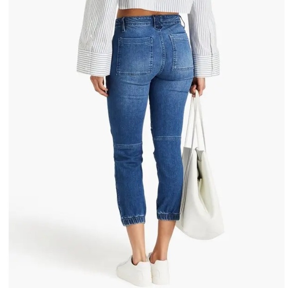 FRAME Cropped Mid-Rise Slim-Leg Jeans Size 27 Womens Designer Spring Summer - Picture 2 of 8